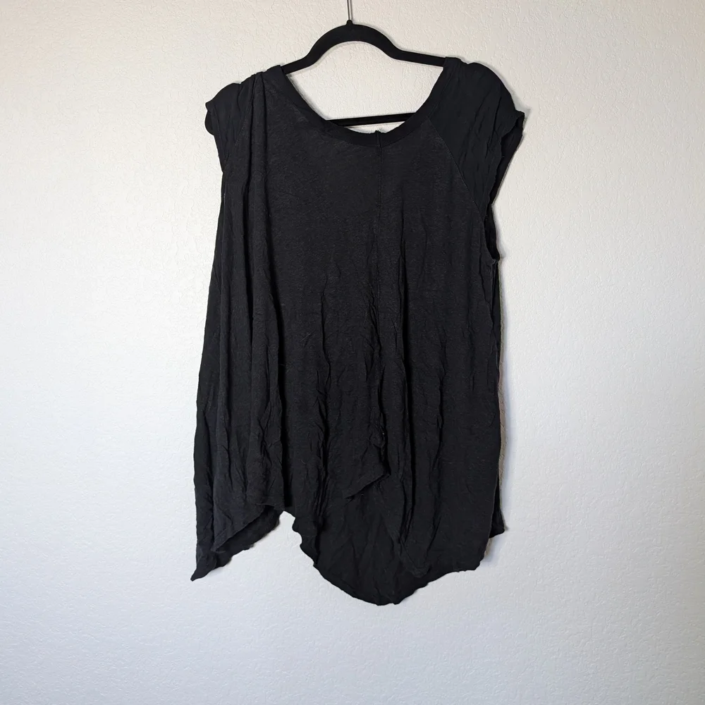 Free People Black Draped Blouse - Picture 3 of 3